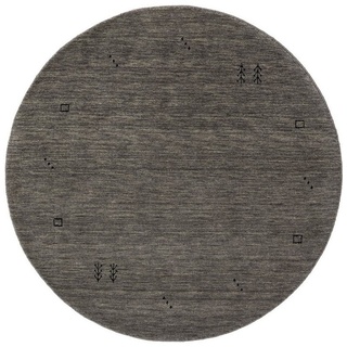 Wollteppich Jamal, benuta, rund, Höhe: 6 mm, Kunstfaser, Berber, Ethno-Style, Wohnzimmer grau Ø 200 cm x 200 cm x 200 cm x 6 mm