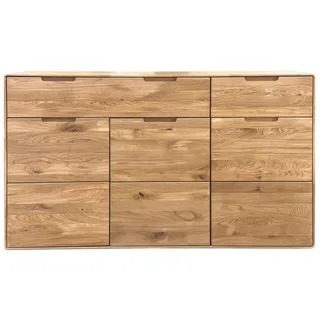 Lebenswert Sideboard KM-0663, 3 Türen, 2 Schübe, Kernbuche massiv geölt - 149x91x40cm (BxHxT) braun