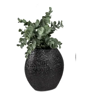 Formano Blumenvase Dekovase Vase aus Keramik 16x14cm in schwarz-matt