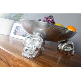 Riess-Ambiente Obstschale SKULL 35cm silber Aluminium Totenkopf Schale