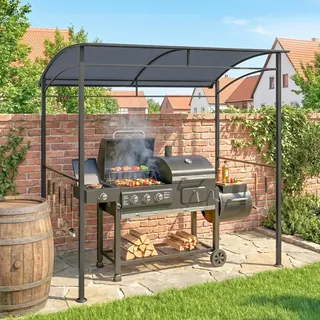 Outsunny Grillpavillon 2,15 x 1,5 m Grau