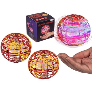 Fliegender Globus, Magic, rot/gelb, ca. 9,5 cm, in Geschenkverpackung
