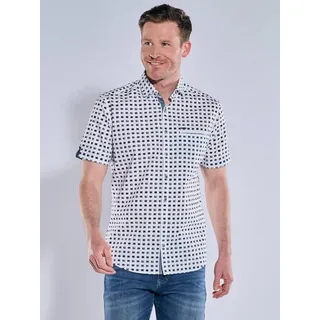 engbers Herren Kurzarm-Hemd gemustert Blau regular Haifisch - L