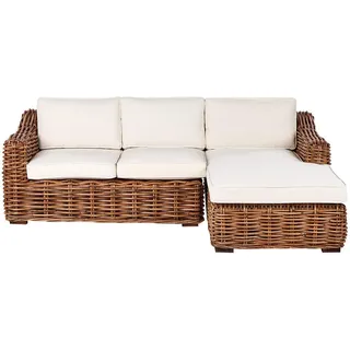 Beliani Gartensofa Loungesofa beige/weiß