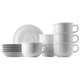 Thomas Porzellan Geschirr-Set Trend Weiss Cappuccinotasse 2tlg. Set6, Porzellan weiß