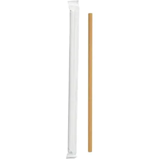 WISEFOOD 500 Strohhalme - Papier Strohhalme Ø 6x200mm braun einzeln verpackt - Trinkhalm Pappe