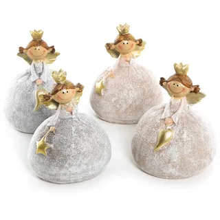 Logbuch-Verlag 4 kleine besondere Engel Figuren 11 cm Glücksbringer Geschenk Mädchen Kommunion Konfirmation