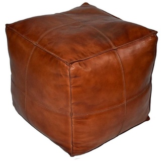 Casa Moro Pouf »Orientalisches Leder-Sitzkissen Sunyata braun 45x45x45cm Handgefertigt« (Echt-Leder Sitz-Hocker quadratisch), ein Polsterhocker für einfach schöner Wohnen HH2813 braun