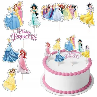Festivalartikel Tortenstecker Prinzessin Topper Set 8 Stk Geburstag Torten Deko Kuchen Junge rosa|weiß