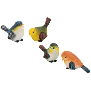 Brrnoo 4 Gartenvögel, Dekoration, Kunstharz, Vögel, Tierfiguren, Dekoration für Haus, Garten, Unternehmen und Hotel