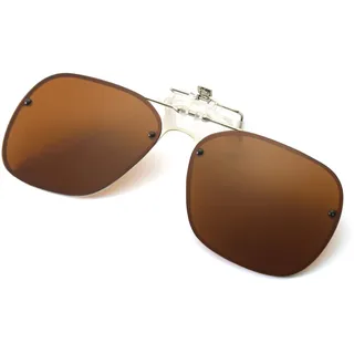 Long Keeper Polarisierte Sonnenbrille Clip für Brillenträger - Clip On Aufsatz für Damen und Herren Zum Aufstecken Auf Brille, 56mm - Einheitsgröße