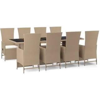 vidaXL Garten-Essgruppe 9-tlg. Beige