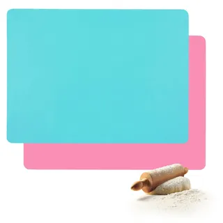Jinsion 2 Stück Bastelunterlage 40x30cm, Silikonmatte Malunterlage Schule | Bastelunterlage,Knetunterlage,Bastelunterlage Schule für Kinder,Mehrzweck Antihafte Rutschfeste Silikon Unterlage,Platzset