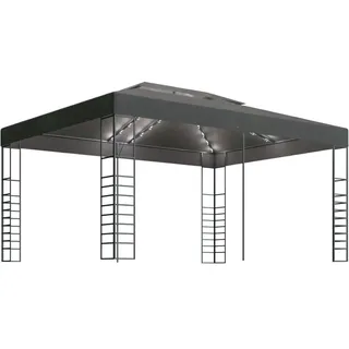 vidaXL Pavillon 3 x 4 m inkl. LED-Lichterkette Anthrazit/Grau
