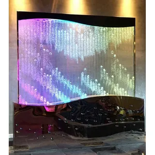 Xlmoebel Zierbrunnen Wasserwand mit LED-Beleuchtung und sprudelnden Wasserblasen, (Water Wall), Hergestellt in Europa weiß