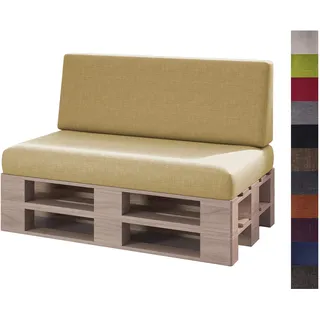 sunnypillow Palettenkissen für Palettenmöbel - 2er Set - Palettenauflage für Palettensofa für Haus, Garten - Palettenpolster mit abnehmbarem Bezug für Europaletten - Rückenkissen & Sitzkissen Beige