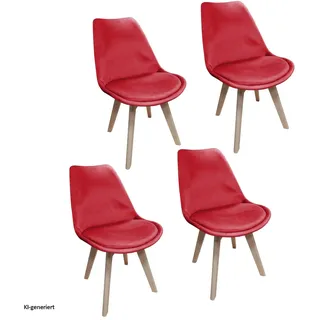 Hti-Living Esszimmerstuhl Atlanta Polyester rot 4er Set