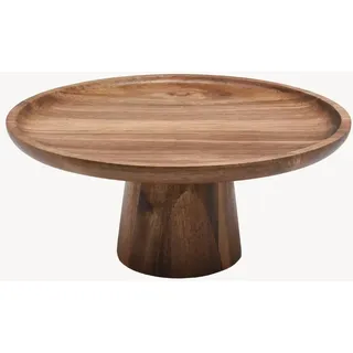 Zoha Akazie Lumo Tortenplatte Ø25 cm Höhe 11 cm - Tortenständer Holz mit Fuß | Kuchenplatte Akazienholz Handgefertigt | Servierplatte Rund Erhöht | Käseplatte Natur für Kuchen Antipasti Deko