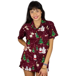 King Kameha Hawaiihemd Hawaiibluse Weihnachten, Christmas Buddys, rot, L - L