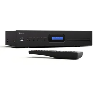 Auna Art22 CD-Player MP3 opt. | Hifi-Player – CD Player HiFi Mit Slot-In Laufwerk, USB-Eingang, CD-MP3 – Display | Fernbedienung, Schwarz