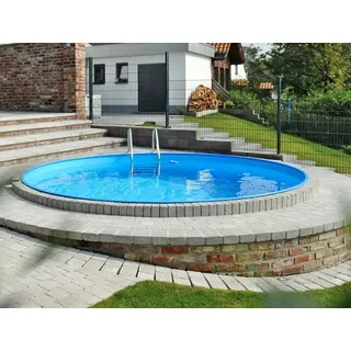 Stahlwandpool Pool Anthrazit rund 5,0 x 1,50 m Folie 0,8mm Swimmingpool Rundpool