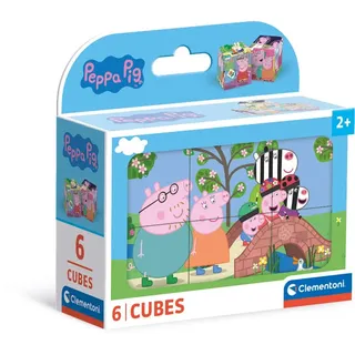 Clementoni Peppa Pig 6 Würfel Puzzle Kinder | Geschicklichkeitsspiel für Kinder ab 3 Jahren - Sensorik- & Motorikspielzeug 40659