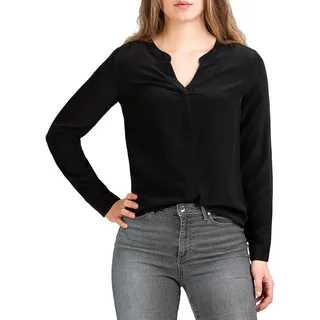 Posh Gear Damen Seidenbluse Nobicetta Bluse aus 100% Seide, schwarz, Größe L - L