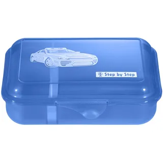 Step by Step Lunchbox "Police Car Cody", Blau, mit Trennwand und Klickverschluss, spülmaschinenfest, BPA-frei, für Schule und Kindergarten, 0,9l