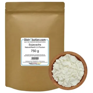 DistrEbution Bastelnaturmaterial Sojawachs C-3 Flocken Naturwachs Kerzenwachs 750 gr