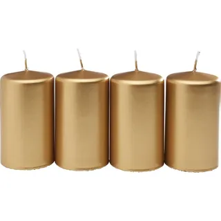 Wenzel Stumpenkerze Stumpenkerze Metallic, 4 Stück