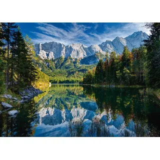 Ravensburger Erwachsenenpuzzle 1000 Teile - Eibsee mit Wettersteingebirge und Zugspitze