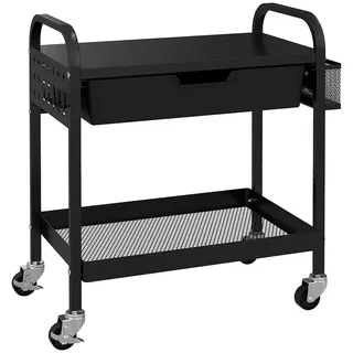 Homcom Rollwagen schwarz Kunststoff, 32.6x58.5x61 cm