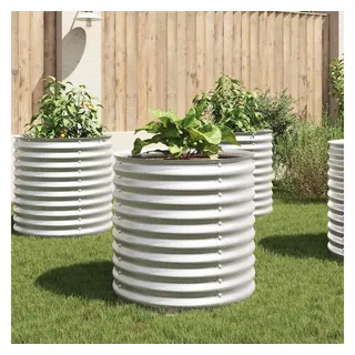 vidaXL Garten-Hochbeet verzinkter Stahl 80 x 80 x 81 cm Silber