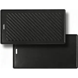 ibanbanla 45 x 24 cm Gusseisen Grillplatte für alle RÖSLE VIDERO G2, G3, G4 und G6 (ab 2021) Platte beidseitig verwendbar, Wendeplatte für Fleisch und kleine Grillstücke, Grillbranding