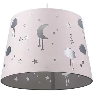 Relaxdays Hängelampe Kinderzimmer, Abendhimmel, HxD: 130 x 27 cm, rosa | Pendellampe für Mädchen & Junge, Kinderlampe