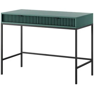 Ravio Schminktisch, Grün, Schwarz, Metall, 2 Schubladen, 104x77x50 cm, Wohnzimmer, Wohnzimmertische, Konsolentische
