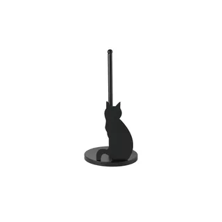 Möbel Kraft Küchenrollenhalter Katze ¦ schwarz ¦ Metall ¦ Maße (cm): H: 31 Ø: 15.0
