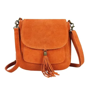 ITALYSHOP24 Schultertasche Made in Italy Damen Leder Tasche CrossOver, als Schultertasche, CrossBody, Umhängetasche tragbar orange
