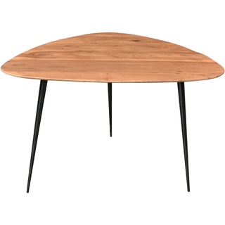 SIT Möbel Couchtisch dreieckig | Tischplatte Akazie | Beine Metall | B 86 x T 80 x H 47 cm | natur | 01053-16 | Serie THIS & THAT