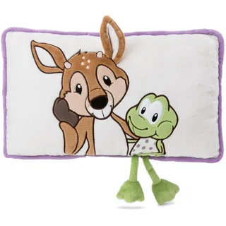 NICI Rehbock & Frosch Kissen 43 x 25 cm Weiß