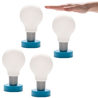 4x LED Batterie Tischlampe Glühbirne Blau Tischleuchte Push Nachttischlampe Druck Lampe Leuchte Druckleuchte Drucklampe Dekolampe