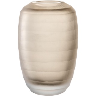 Leonardo Bellagio Dekovase - Farbige Vase aus hochwertigem Glas mit Relief außen - Handarbeit - Höhe 16 cm, Durchmesser 10 cm - Beige, 036447