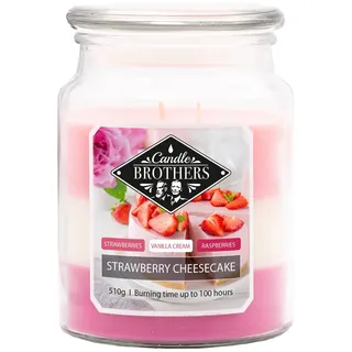 Candle-Brothers Strawberry Cheesecake Duftkerze 510 g rosa-weiß