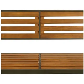 TPFGarden Gartenbank PRESTON (Holzbank - Outdoor Bank 2-Sitzer Gestell Stahl anthrazit, Sitzfläche und Rückenlehne Akazie), Hochwertige Bank mit den Maßen (BxHxT): 124 x 87.5 x 61.5 cm grau