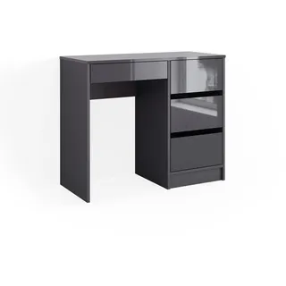Vicco Schminktisch Sherry Anthrazit Hochglanz 90 x 75 cm Frisiertisch Schubladen