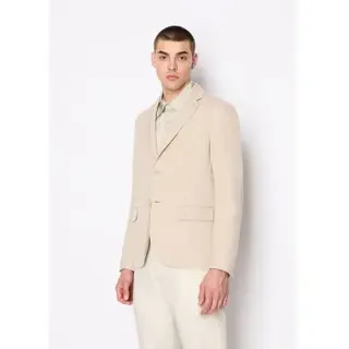 A|X Armani Exchange für Herren. 8NZG15ZNFNZ1724 Beigefarbener Blazer Giacca (44), Lässig, Leinen, Klassisch