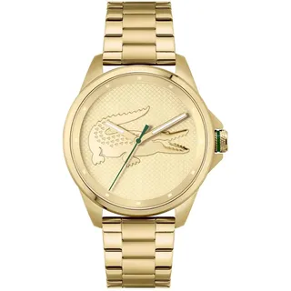 Lacoste Analog Quarzuhr für Herren Kollektion LE CROC mit Goldfarben Edelstahlarmband - 2011133