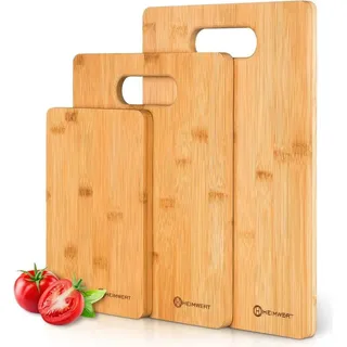 HEIMwert Schneidebrett-Set Holz 3-tlg. 48 x 32,5 cm Braun