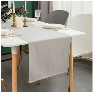 Simurq Tischläufer Modern Outdoor - Indoor Abwaschbar, (Table Runner Tischband, Pflegeleicht & fleckenabweisend Läufer) grau 30 cm x 140 cm