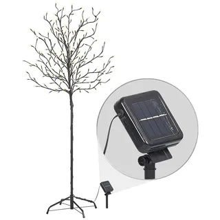 Lunartec XL-Solar-LED-Lichterbaum 150 cm schwarz 200 Knospen
